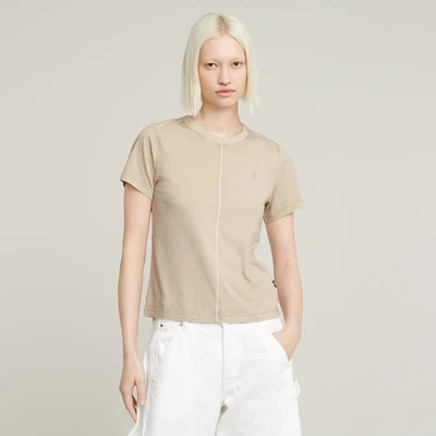 Abbildung von G STAR Overdyed Front SEAM Tshirt basic, Damen, Größe: Medium, Dk brick gd