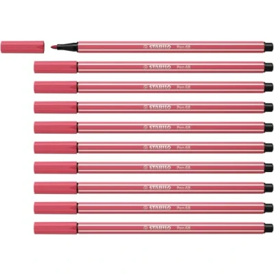 Abbildung von Premium Filzstift STABILO Pen 68 10er Pack erdbeerrot