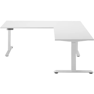 Abbildung von DEINE TANTE EMMA 39 560 G0 Eckschreibtisch Ben 10 Büroschreibtisch Grau/Silber elektr. höhenverstellbar ca. 180/62 127/177 cm