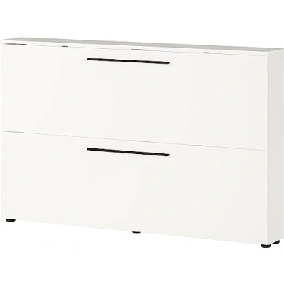 Abbildung von Germania Schuhschrank 2576 84 GW Utah, in Weiß, mit Platz für 12 Paar Schuhe, geringe Tiefe, ideal schmale Flure, 140 x 85 19 cm (BxHxT)