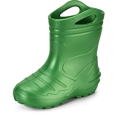 Abbildung von Ladeheid Gummistiefel Kinder federleichte Eva Regenschuhe Bequeme und leichte Regenstiefel perfekt für Frühling Sommer KL051 S (Smaragdgrün, 23 EU)