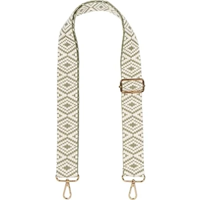Abbildung von styleBREAKER Taschen Schulterriemen mit Azteken Muster, Wechsel Taschengurt Karabinerhaken, verstellbar, Handyband, Handykette 02013015, Farbe:Lindgrün Beige