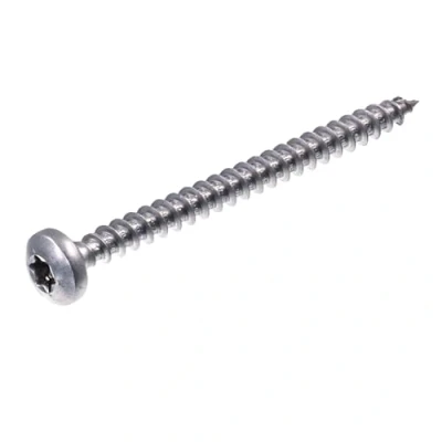 Abbildung von SECCARO Spanplattenschraube Halbrundkopf 5 x 60 mm, Edelstahl V2A VA A2, Holzschraube mit Vollgewinde, TX/Innensechsrund, 150 Stück