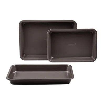 Abbildung von Bergner Set de 3 Bandejas para el Horno Fuentes Rectangulares Extrema Resistencia Fabricados en Acero Antiadherente Apto y Lavavajilla