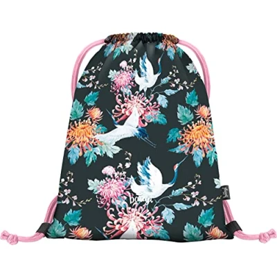 Abbildung von Baagl Turnbeutel für Mädchen und Damen Schuhbeutel, Schule Kindergarten Sportbeutel, Sportrucksack (Birds)