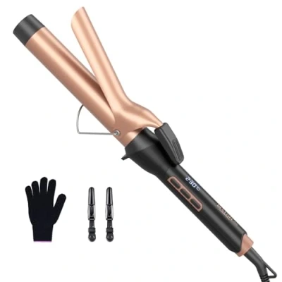 Abbildung von BESTOPE PRO Lockenstab 25mm, Große Locken Antistatischer Tourmalin Keramik Welleneisen LCD Anzeige 120C 230C Schnelles Aufheizen Lockenstäbe für Natürliche, Lockere