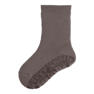 Abbildung von Sterntaler Fli SOFT uni Unisex Fliesen Flitzer einfarbig warme Stoppersocken Baby mit Innenfrottee elastische und Kinder Strümpfe Anti Rutsch Sohle, braun melange, Größe 24