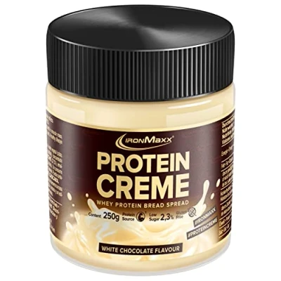 Abbildung von IronMaxx protein Creme White Chocolate 250g Glas cremiger high Brotaufstrich low carb, sugar für eine gesunde Ernährung geeignet
