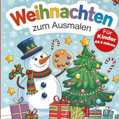 Abbildung von Weihnachtsmalbuch für Kinder ab 3 Jahren:: Kreativer Ausmalspaß kleine Künstler Über 85 weihnachtliche Motive zum Ausmalen und Entdecken Förderung der Kreativität Motorik