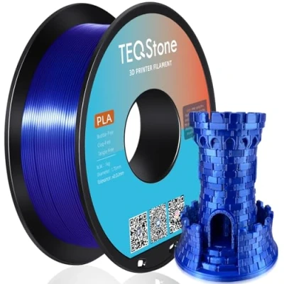 Abbildung von TEQStone Silk PLA Filament 1.75mm Blau 1KG, Maßhaltigkeit +/ 0.02mm Spule Sauber Gewickelt 3D Drucker Vakuumverpackung