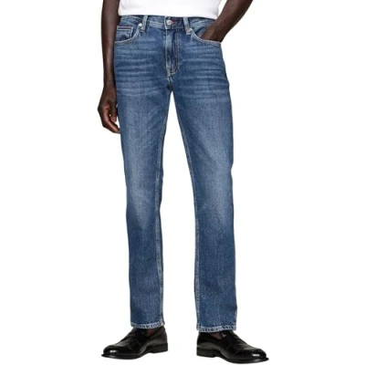 Abbildung von Tommy Hilfiger Herren Jeans Hose Straight Denton aus Baumwolle, Blau (Hiker Indigo), 32W/32L