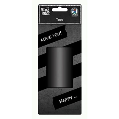 Abbildung von Ursus 42830000 Tafelfolien Tape, matt schwarz, ca. 75 mm x 5 m, selbstklebend, abwaschbar, beschreibbar mit Kreide, Speckstein und Buntstiften, ideal um Gläser Geschenke zu beschritften