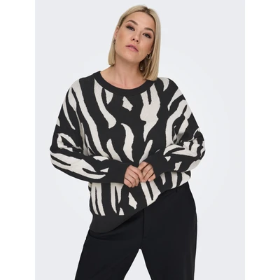 Abbildung von ONLY Carmakoma Carmontana Loose O NECK Strickpullover, Damen, Größe: S 42/44, Black/birch