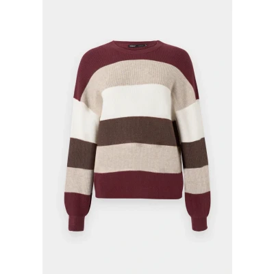 Abbildung von ONLY Onlatia Stripe Strickpullover, Damen, Größe: Medium, Whitecap gray/silver mink/chicory coffee