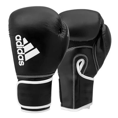 Abbildung von adidas Unisex Erwachsene Hybrid 80 Boxhandschuhe, Schwarz/Weiß, 10 oz EU