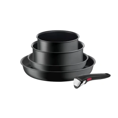 Abbildung von Tefal Topf Set »L76495 Ingenio Ultimate«, Aluminium, (Set, 5 tlg., je 1 Stielkasserolle Ø 16/20 cm, Bratpfanne 22/28 cm), Antihaft, Thermo Signal, abnehmbarer Griff, alle Herdarten, Induktion