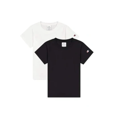 Abbildung von Champion Girls Icons CREW NECK 2 PACK Tshirt basic für Kinder, Größe: 150/155, White/new black