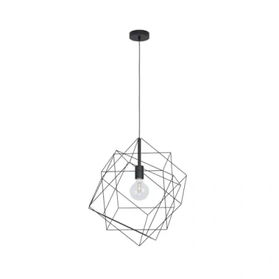 Abbildung von Eglo 43359 Hängeleuchte STRAITON Stahl schwarz E27 1X40W H:110cm Ø:51,5cm dimmbar
