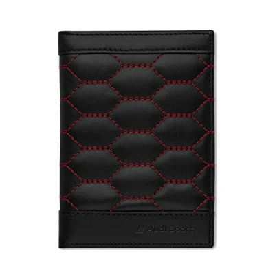 Abbildung von Audi 3152201500 Fahrzeugscheinhülle Leder Cover Fahrzeugpapiere RFID Etui, schwarz/rot, Sport Design