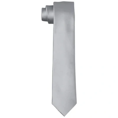 Abbildung von DonDon Krawatten für Herren handgefertigt Seiden Look 6 cm Krawatte Silber