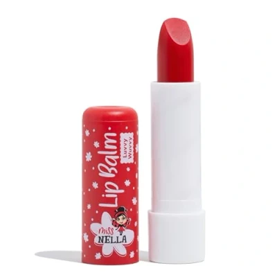 Abbildung von Miss Nella LUVVY WUVVY hypoallergener Lippenbalsam speziell für Kinder, rot, ungiftiges, geruchsneutrales Make Up, perfekt empfindliche Haut