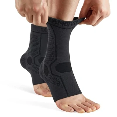 Abbildung von CAMBIVO Sprunggelenkbandage 2 Pack, Knöchelbandage Damen und Herren, Bandage Fußgelenk Linderung von Fußschmerzen, Fußbandage geeignet für Fitness, Alltag Arbeit