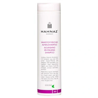 Abbildung von MAHNAZ® Nährstoffreiches Aufbaushampoo, Repair Shampoo für coloriertes, gefärbtes Haar, intensiver Farbschutz &amp; Feuchtigkeit, 200 ml