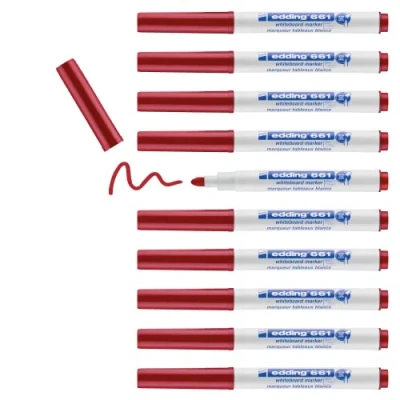 Abbildung von edding Marker für Whiteboard 661 rot Rundspitze 1 2 mm