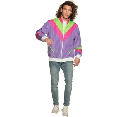 Abbildung von Boland Kostüm für Erwachsene Trainingsjacke 80er Jahre mit Taschen Campinganzug, Jogginganzug, Assi Anzug, Retro Style, Gruppenkostüm, Mottoparty, Karneval
