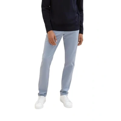 Abbildung von TOM TAILOR Herren Slim Fit Chino Hose aus Stretch Piqué mit Gürtel, 34818 Light Blue Zig Zag Structure, 36/34