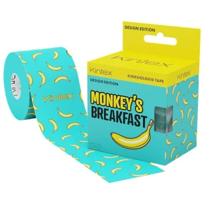 Abbildung von Kintex Kinesiologie Tape Design Edition, 5 cm x m, hautfreundliches &amp; wasserfestes Tape, Physio Medizinisches Sporttape (Monkey&#039;s Breakfast)