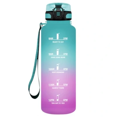Abbildung von HoneyHolly Trinkflasche 1,5 Liter, Auslaufsicher, Sport, Motivierende mit Zeitmarkierung, Wasserflasche, Filter, Kohlensäure Geeignet, für Outdoor Gym Fitness Wandern