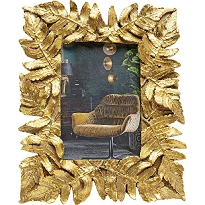 Abbildung von Kare Design Bilderrahmen Leaves, Gold, Rahmen für Bilder, handgearbeitet, Unikat, 24x20x3 cm (H/B/T)