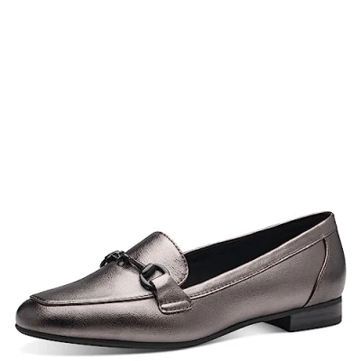 Abbildung von MARCO TOZZI Damen Loafer ohne Absatz aus Kunstleder Elegant, Silber (Pewter), 40