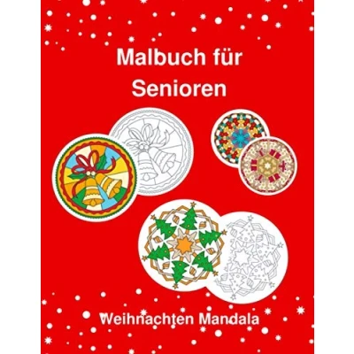 Abbildung von Malbuch für Senioren Weihnachten Mandala: Ausmalbuch Menschen mit Alzheimer und Demenz, einfache Designs, Weihnachtsmalbuch Oma Opa, Weihnachtsgeschenk
