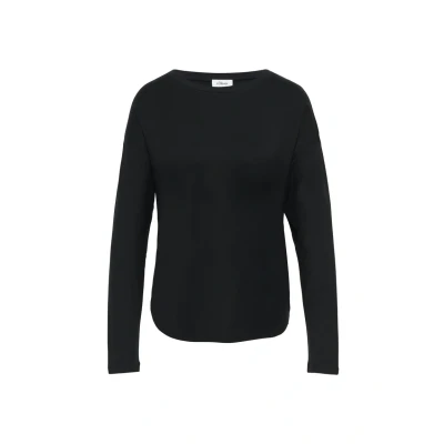 Abbildung von s.Oliver MIT ÜBERSCHNITTENEN Schultern UND Abgerundetem SAUM Langarmshirt, Damen, Größe: 36, Schwarz