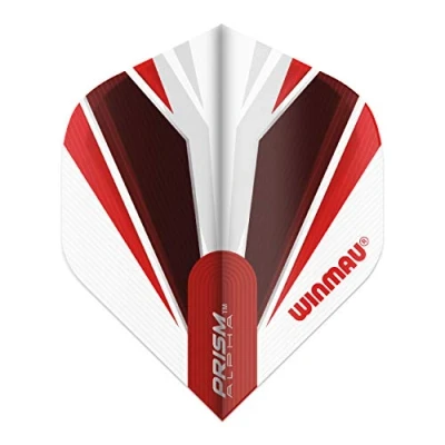 Abbildung von WINMAU Prism Alpha White &amp; Red Extra Dicke Dart Flights 1 Sätze pro Packung (3 insgesamt)