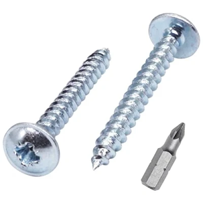 Abbildung von SKIR&#039;CO (250 Stück) Verzinkter Stahl 3,0 x 30 mm Silber Holzschrauben, Metallschrauben, Oblatenkopf, Pozidriv, selbstschneidend