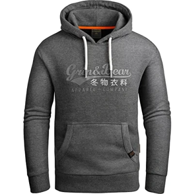Abbildung von Grin&amp;Bear Hoodie Herren Sweatshirt GEC704 Anthrazit L