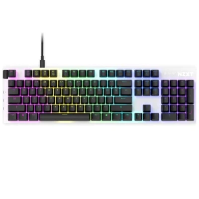Abbildung von NZXT Function 2022 Mechanische PC Gaming Tastatur beleuchtet lineare RGB Schalter MX kompatible Hot Swap robustes Aluminium Cover Mechanical Keyboard DE (QWERTZ) Weiß