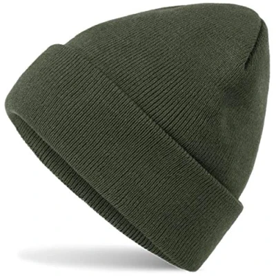 Abbildung von HatStar Wintermütze Damen Beanie Mütze Herren Feinstrick für Frauen Männer Unisex Cuffed Hats Weich &amp; Warm (Oliv)