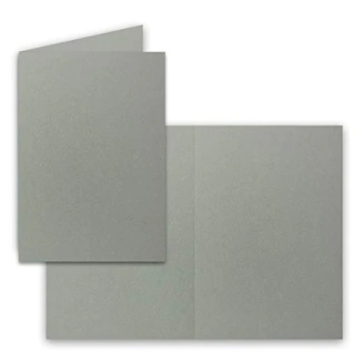 Abbildung von 50x Falt Karten DIN A6 in Dunkelgrau Blanko Doppel 220 g/m²