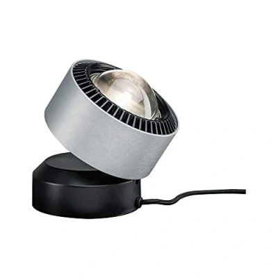 Abbildung von Paulmann 79718 LED Tischleuchte Aldan incl. 1x3,5 Watt dimmbar Nachttischlampe Schwarz, Alu Tischlampe Warmweiß 2700 K