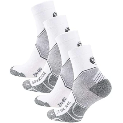 Abbildung von STARK SOUL Quarter Performance Sportsocken, Funktionssocken für Damen &amp; Herren (2 Paar), Laufen, Joggen, Radsport, Fitness, Triathlon, Wandern, Weiss, 43 46