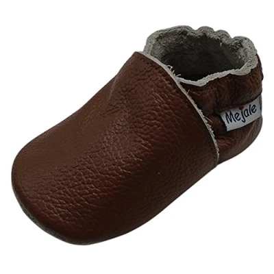 Abbildung von Mejale Weiche Sohle Leder Babyschuhe Lauflernschuhe Krabbelschuhe Kleinkind Kinderschuhe Hausschuhe Karikatur Fuchs(12 18 Monate, braun, L)