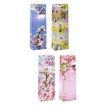 Abbildung von TSI Geschenktüten FRÜHLING, 12er Packung, Größe: Flasche (HxBxT 36 x 12 8 cm), Art. Nr. 83280