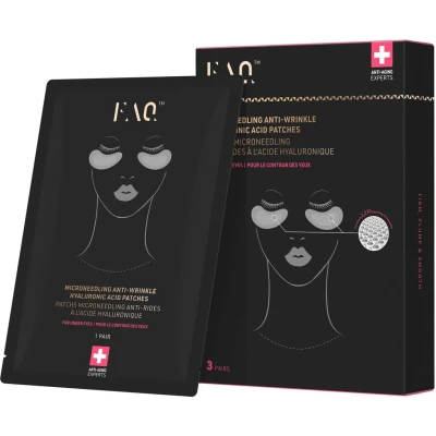 Abbildung von FAQ Microneedling Augenpads gegen Falten &amp; Augenringe mit Hyaluronsäure Sofortige nicht invasive Ergebnisse Perfekt für unterwegs 3x2 Stk.