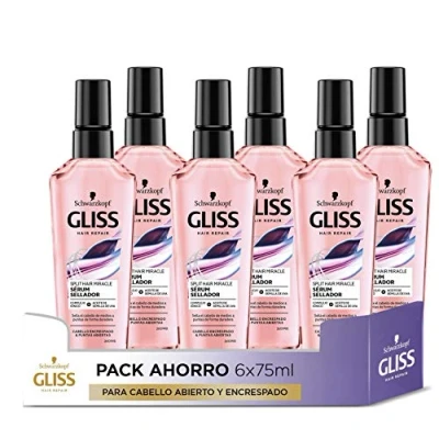 Abbildung von Gliss Split Hair Miracle Versiegelungsserum für offenes und krauses Haar, 6 Stück à 75 ml (450 ml) Versiegelungsreihe