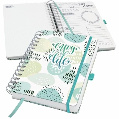 Abbildung von SIGEL JP201 Tagesplaner undatiert, Tageskalender ohne Datum, 120 g/m², ca. A5, Hardcover, für 110 Tage, 240 Seiten, Mint Inspiration, vegan, aus nachhaltigem Papier, Jolie