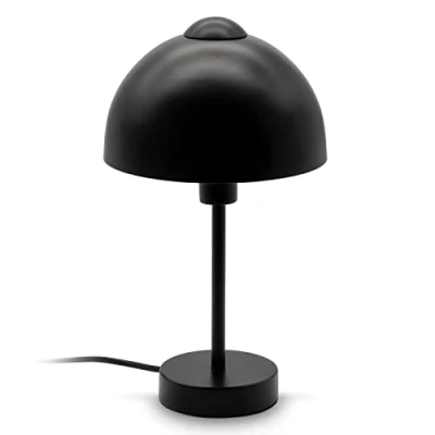 Abbildung von B.K.Licht Nachttischlampe mit Kabelschalter, E14 Fassung, max. 25 Watt, Tischlampe, Lampe, Schreibtischlampe, Tischleuchte, Bürolampe, Leselampe, Leselicht, 10x32 cm, Schwarz